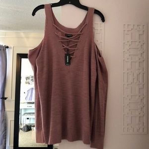 Express two way cold shoulder sweater